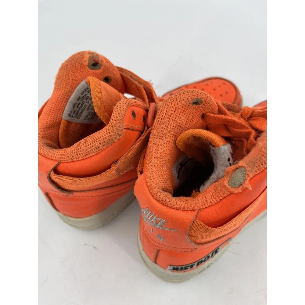 Nike Boys Air Force 1 Size 3.5Y AV7951-800 Orange Running Shoes Lace‎ Up Mid Top